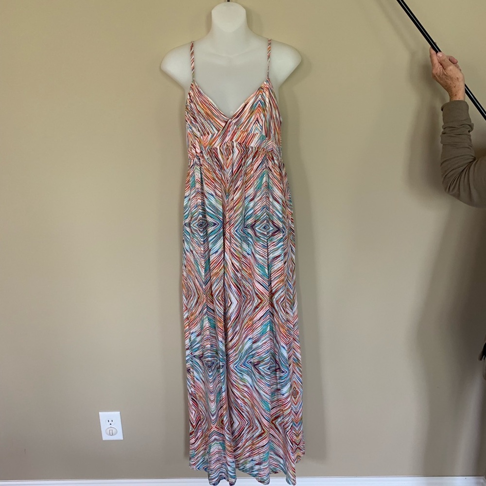 {Tulle} Maxi Geometric Multicolor Dress Size Small
